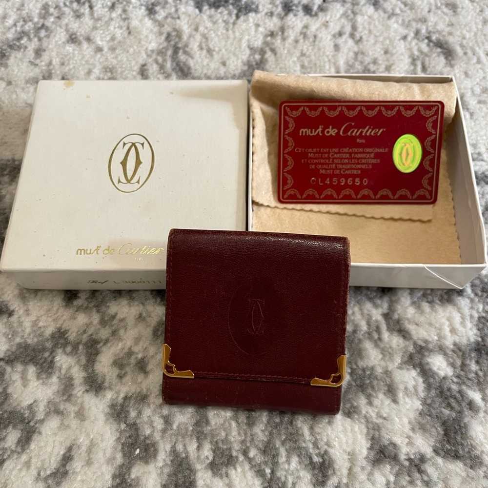 Cartier Burgundy Leather coin purse